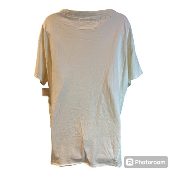 NWT We The Free T Shirt Size M Dani Oversized Distressed Cream Short Sleeve - Picture 4 of 11